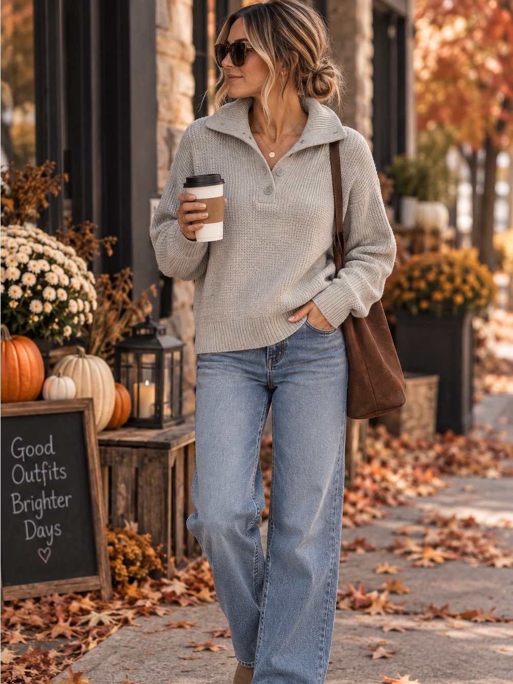 Aerie Gray Knit Pullover Sweater | Cotton Blend | Size M